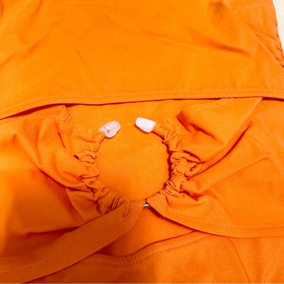 ZARA | NWT ORANGE CUT OUT STRAPLESS METAL RING DRESS STRETCHY SEXY BODY CON - Picture 11 of 15